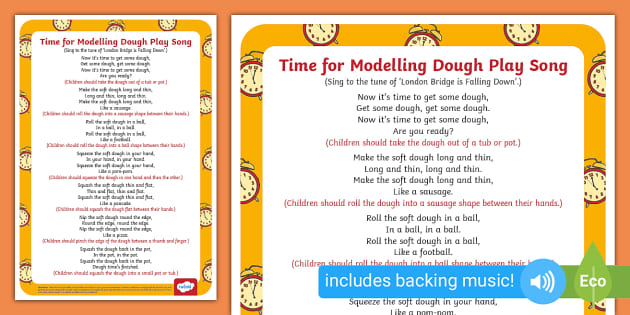 Time for Modelling Dough Play Song (teacher made) - Twinkl