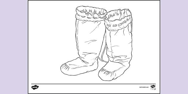  Inuit Sealskin Boots Colouring Sheet