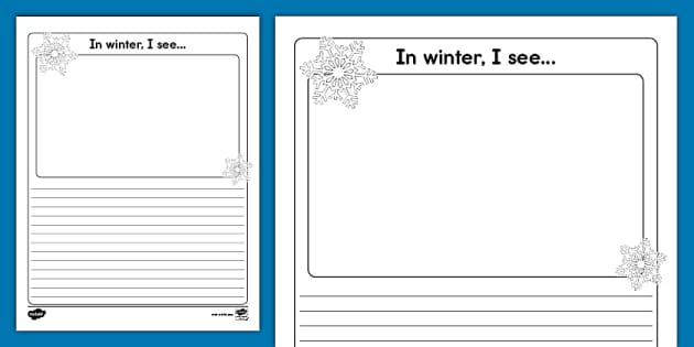 In Winter, I See Writing Template (Teacher-Made) - Twinkl