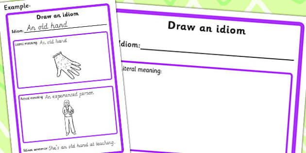 Draw An Idiom Template (teacher made) - Twinkl