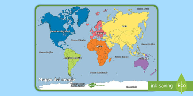 Italia sulla mappa del mondo - Italia posizione sulla mappa del mondo  (Europa del Sud - Europa)