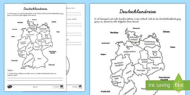 Arbeitsblatt Bundesländer Und Hauptstädte Zum Ausfüllen www.twinkl.de