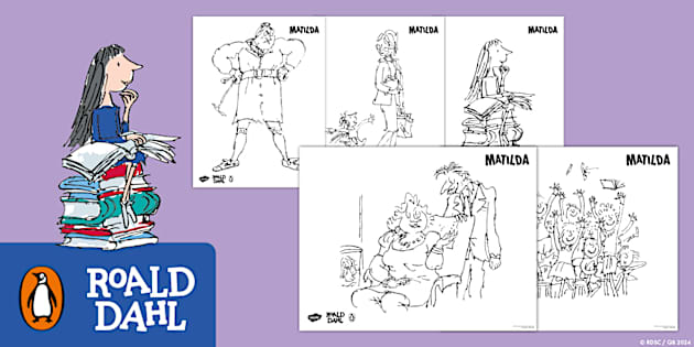 Mathilda Page De Garde FREE! - Matilda: Coloring Sheets (teacher made) - Twinkl