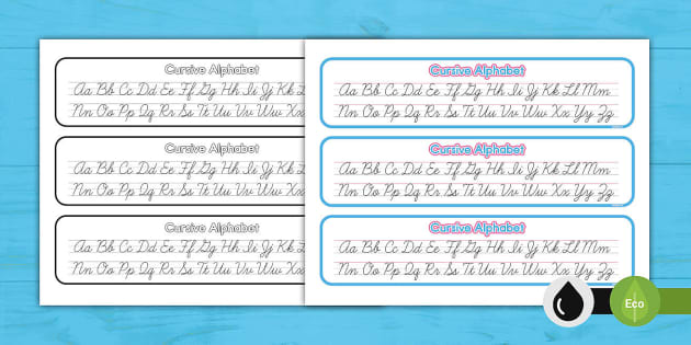 Canadian Cursive Alphabet Desk Strips | Handwriting Practice