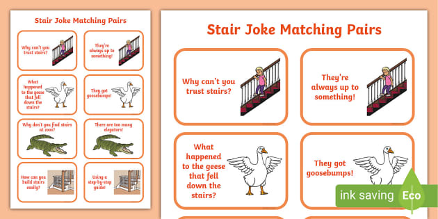 Stair Joke Matching Pairs Professor Feito Twinkl