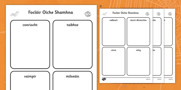 Irish Halloween Read and Draw Worksheet / Worksheet - Twinkl