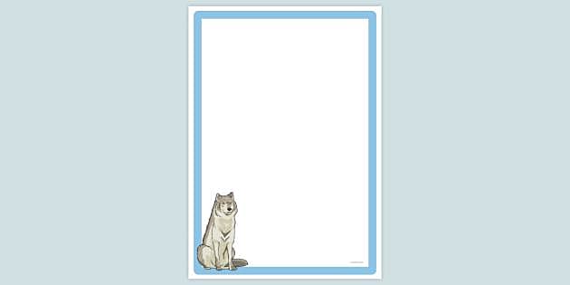 FREE! - Simple Blank Wolf Page Border | Page Borders | Twinkl