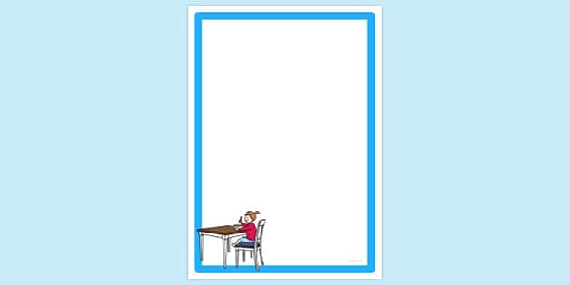 FREE! - Simple Blank Girl Eating Breakfast At Dining Table Border