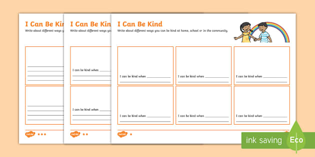 i can be kind differentiated worksheets twinkl