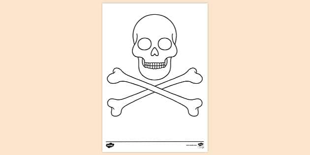 FREE! - Skull and Crossbone Colouring Sheet - KS1 Resources - Twinkl