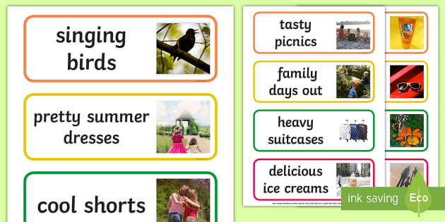 ks1-summer-adjectives-word-cards-teacher-made-twinkl