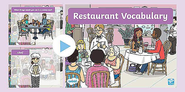 FREE! - Twinkl X ClassPoint Restaurant Words Vocabulary PowerPoint