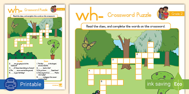 Grade 2 Phonics Crossword Puzzle Wh Teacher Made Twinkl