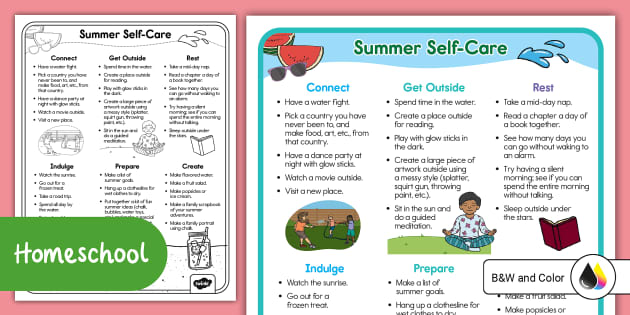 Summer Family Self-Care for Families (teacher made) - Twinkl