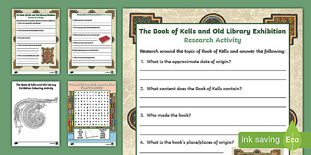 FREE! - The Book of Kells & Old Library Exhibition Activity - Twinkl