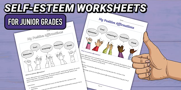 Self-Esteem Worksheets for Junior Grades