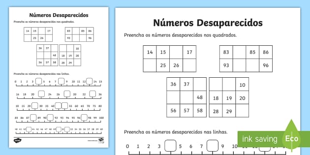 Atividade de Sequência Numérica para o 2º Ano – Twinkl