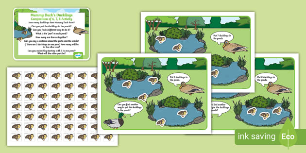 👉 Mummy Duck's Ducklings Composition of 6, 7, 8 Activity