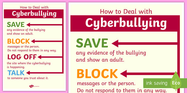 How To Deal With Cyber Bullying Poster Teacher Made 