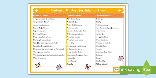 how to write introductions ks2