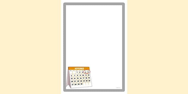 Simple Blank Calendar Border | Page Borders | Twinkl