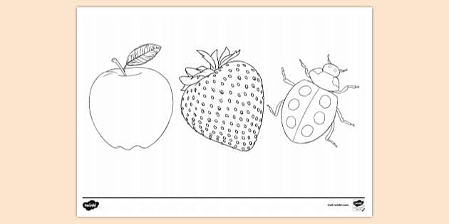 Color elements in red coloring page for kids Vector Image