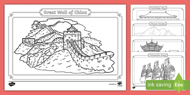 great wall of china coloring page