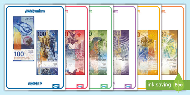 Swiss Francs Display Posters profesor Hizo Twinkl