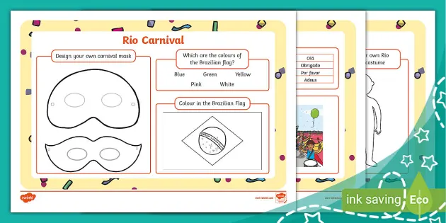 Rio Carnival Activity Place Mat (teacher made) - Twinkl