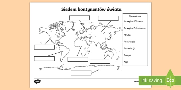 Karta pracy - Siedem kontynentów świata (teacher made)