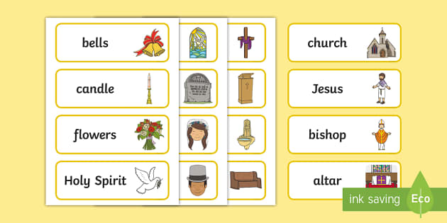 Christian Church Word Cards (teacher made) - Twinkl