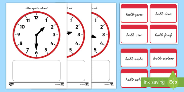 Uhrzeiten: halb Memorykarten (teacher made) - Twinkl