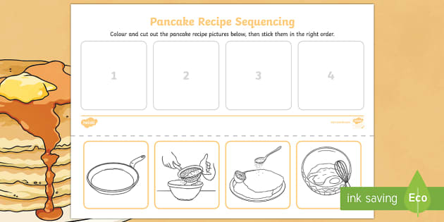 Pancake Recipe Sequencing Activity - Pancake Day UK Feb 
