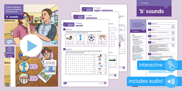 👉 French Phonics Sound And Spelling Teaching Pack 'b' Sounds