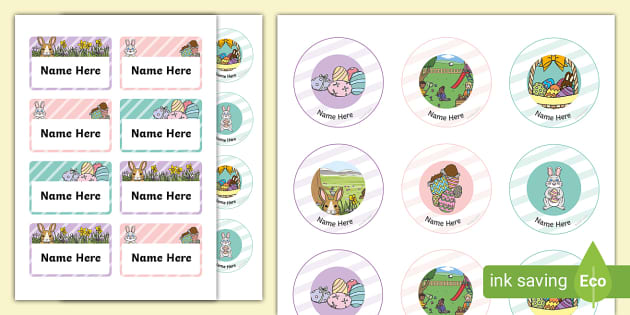 Editable Easter-Themed Name Badges - Twinkl