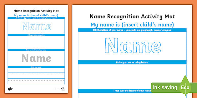 Name Writing Activity  Editable Name Mat (Teacher-Made)