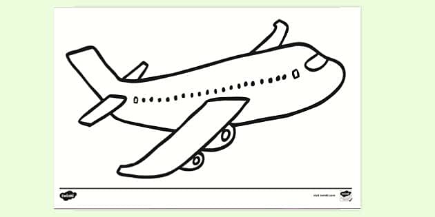 Easy How to draw a Aeroplane and Aeroplane Coloring Page