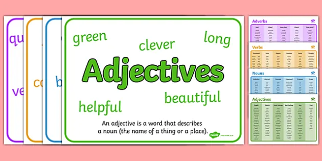 Noun Adjective Adverb And Verb Word Mat And Poster Pack Ks2
