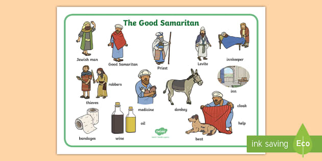 The Good Samaritan Word Mat - the good samaritan, samaritan, help, helping