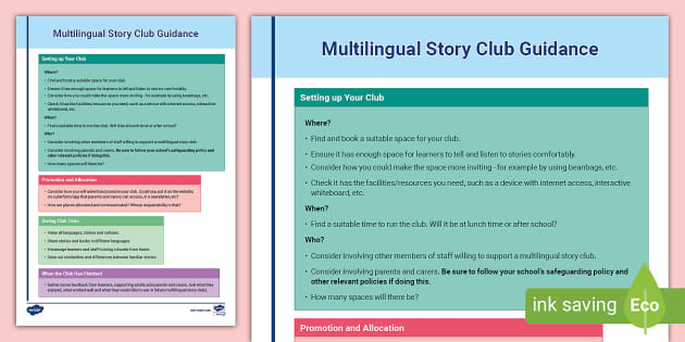 Multilingual Story Club Guidance (teacher made) - Twinkl