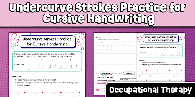Practuce Writing Numbers Cursive Basic Strokes Practice Worksheet | Undercurve Stroke Warm-Up ...