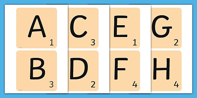Large Scrabble Letter Cards (teacher made) - Twinkl