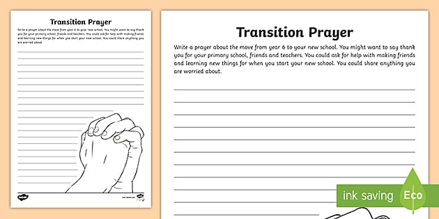 KS2 Transition Prayer Activity (Teacher-Made) - Twinkl