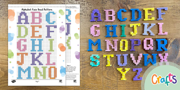 Alphabet Fuse Bead Pattern teacher made Twinkl