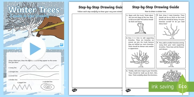 How to Draw A Winter tree 