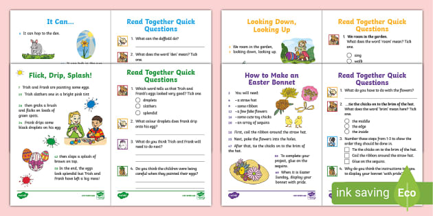 Phonetically Decodable 60 Second Reads Easter Phases 2 5