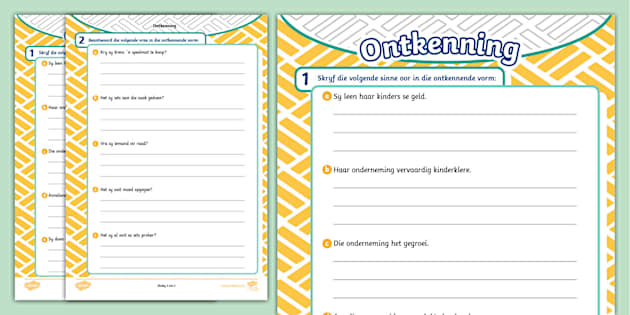 Ontkennende Vorm Questions And Answers Aktiwiteitskaart