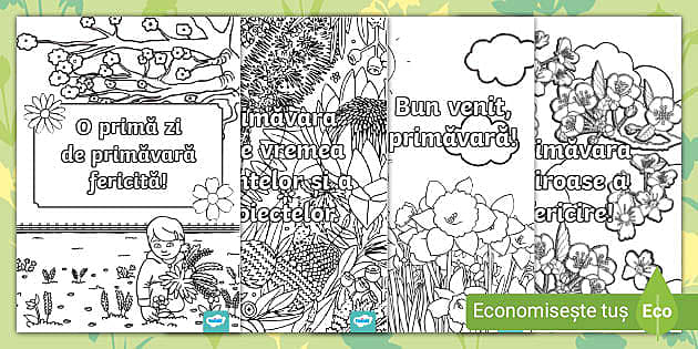 Urări de primăvară – Desene de colorat mindfulness