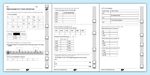 Year 4 Maths Assessment Number And Place Value Term 1 7387