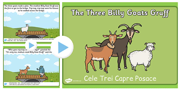 The Three Billy Goats Gruff Story PowerPoint Romanian Translation